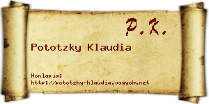 Pototzky Klaudia névjegykártya